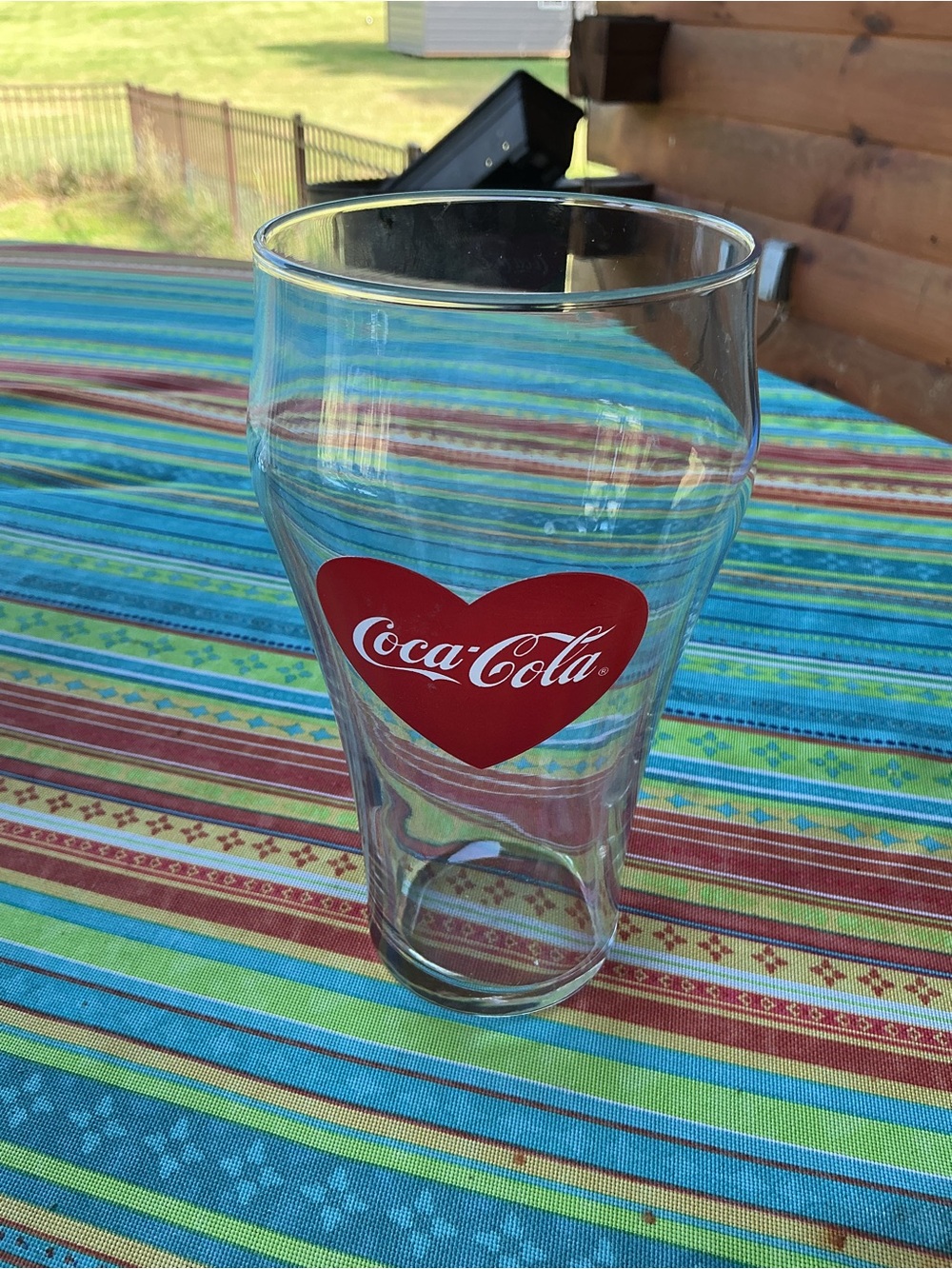 Coca Cola Fountain Style Glass with Heart Logo